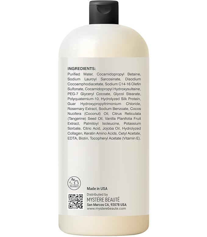 Amino Acid Shampoo, Sulfate Free Amino Acid Shampoo Enriched with Rosemary Extract & Jojoba Oil for Dry and Damaged Hair | Keratin Shampoo with Amino Acids Protein Shampoo for Strength - 16 fl oz