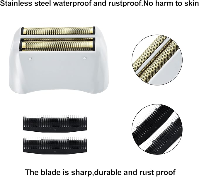 2 Pack Pro Shaver Replacement Foil and Cutters Compatible with andis 17150(TS-1)/17155/17200 Shaver ProFoil Lithium Replacement" Golden