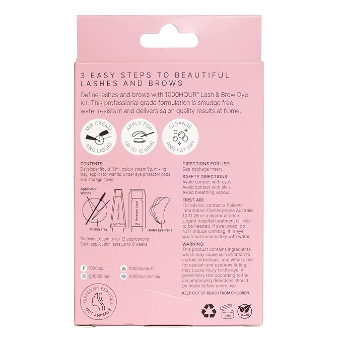 1000 Hour Professional Formula Lash & Brow Kit - Defined Brows w/a Long-Lasting Formula with Eyebrow Mascara - Brow Gel for Stunning Brows that Last Up To 6 Weeks with 12 Applications - Brown Black