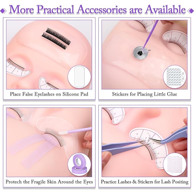 404 Pcs Professional Lash Extension Supplies Kit with Lash Clusters,Lash Fan, Extension Glue,Eyelash Remover,Tweezers, Eyelash Extension Kit for Beginners, Purple