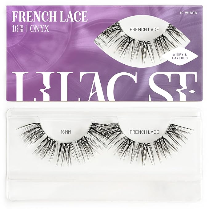 Lilac St - French Lace Glamorous Faux Eyelash Clusters (16mm) - Delicate & Wispy - DIY Lash Extension Wisps - Lightweight & Lifelike - Korean Silk - Lasts 10 Days - Cruelty Free, Vegan - 10 Lashes