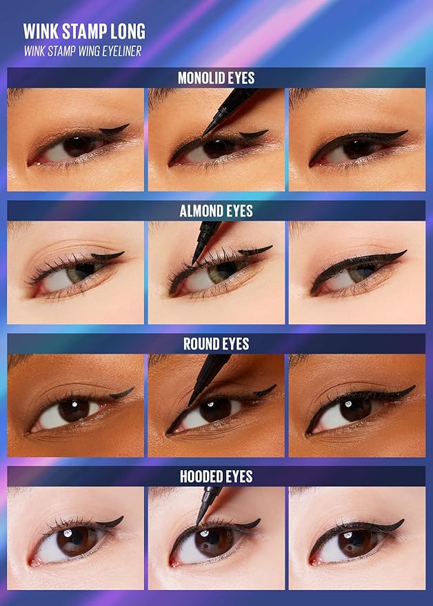 Kaja Winged Eyeliner Set - Wink Stamp Long | with Avocado Extract, Double-ended Wing, Smudge-Proof, Waterproof, Eye Irritation Tested, Long Lasting Pencil, Colorstay, Mother's Day