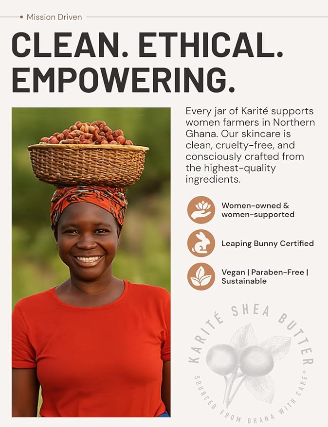 Karité Crème Corps Mini Shea Butter Body Cream | Hydrating Moisturizer for Dry & Sensitive Skin | Dermatologist-Formulated and Approved | Cruelty-free & Hypoallergenic for all Skin Types - 1.7fl oz