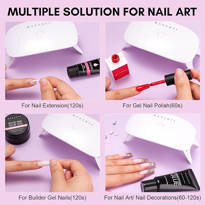 Makartt UV Nail Lamp, 8W Mini USB Portable LED Light for Gel Polish, Cure Dry with 60s 120s Timer Setting, Flash Curing Lamp for Art Salon, Home DIY