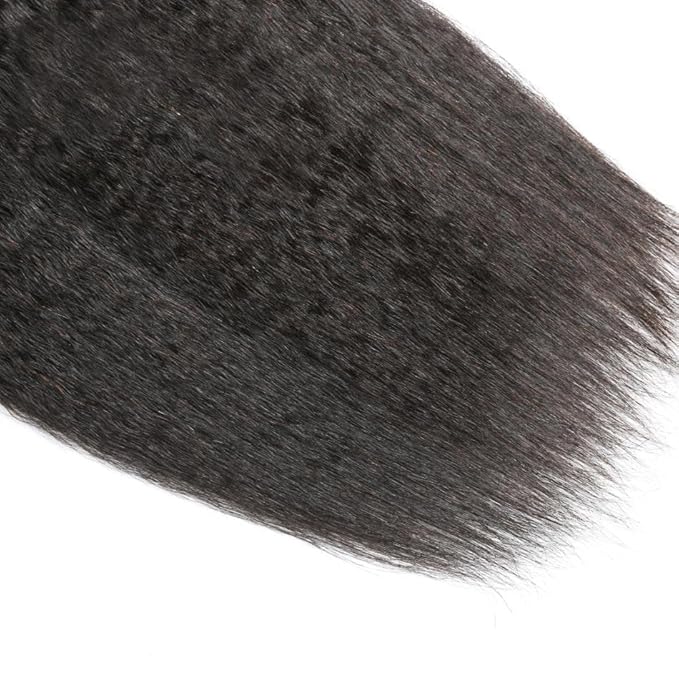 #1B Yaki Straight Bundles Human Hair Color 1B Kinky Explosion Bundles Brazilian Human Hair Extensions Soft and Silky for Women Yaki Straight 26 28 30 Inch
