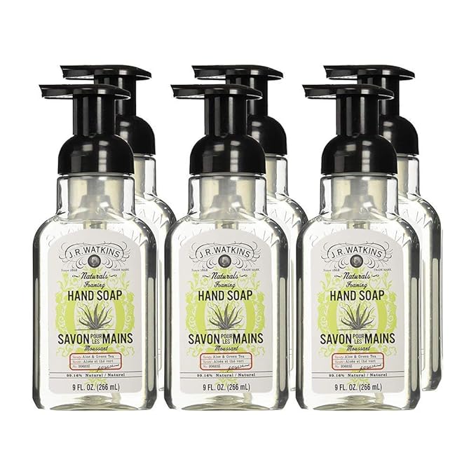 J.R. Watkins Hand Soap - Foaming - Aloe Green Tea - 9 Ounce - Case of 6