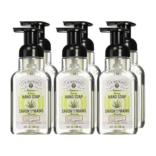 J.R. Watkins Hand Soap - Foaming - Aloe Green Tea - 9 Ounce - Case of 6