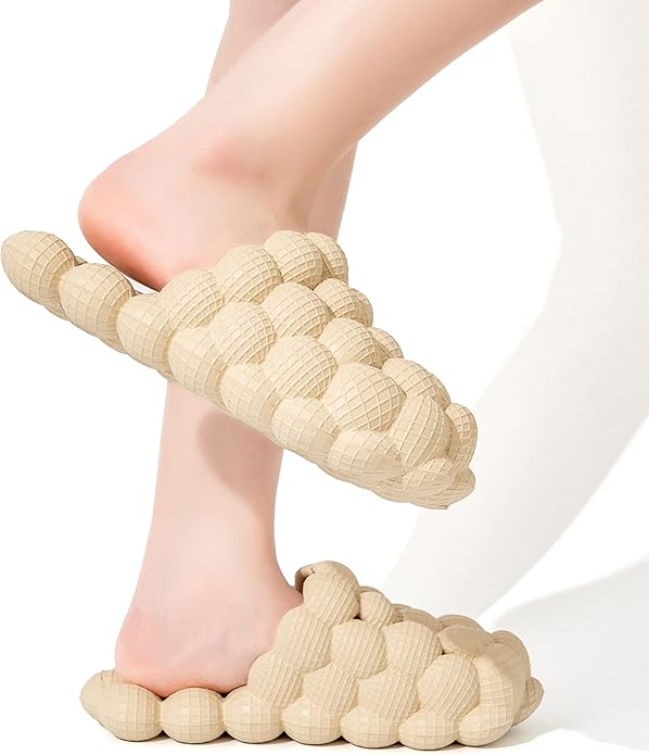 Massage Bubble Slides Slippers for Women Funny House Slippers for Men Ladies Shower Bedroom Spa Slipper with Non-slip Unisex Soft Pillow Reflexology Slides Sandals