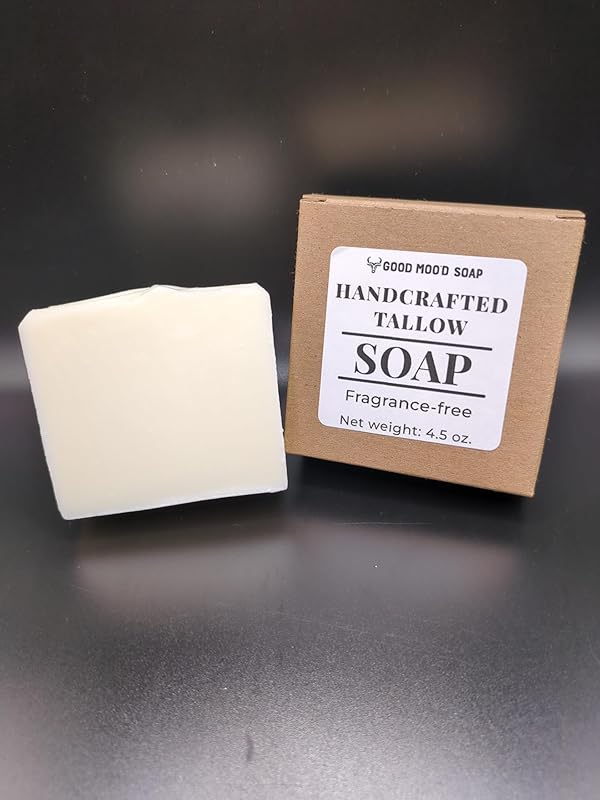 Handmade Grass-Fed Tallow Soap Bars, Fragrance-free, All Natural, perfect for sensitive skin