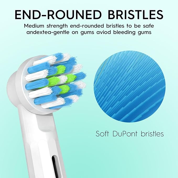 8 Pack Replacement Heads Compatible with Braun Oral B Pro 1000/7000/1500/5000,Replacement Toothbrush Heads for Oral B Braun,Medium Dupont Bristles