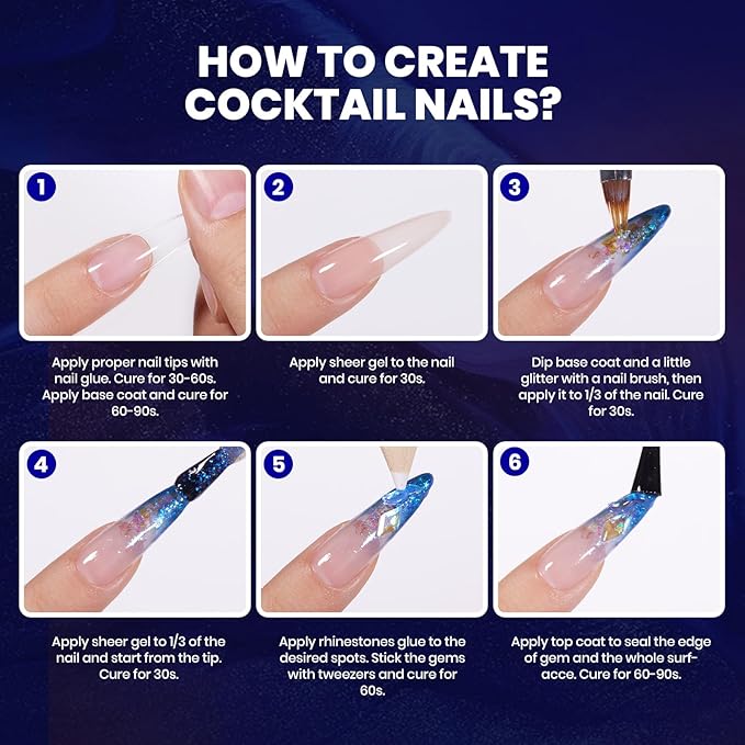 Beetles Gel Nail Polish Valentine Gift Set,All in One Winter Gel Polish Cocktail Glitter UV Gel Polish Kit with Base&Top Coat,Nail Glue,Nail Tips,Nail Charms-DaleIY Party Nail Design Gift for Women