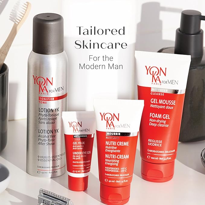 Yon-Ka Mens Foam Gel Cleanser (100ml) Moisturizing Face Wash for Deep Clean, Remove Oil and Buildup with Liquorice for Daily Cleansing