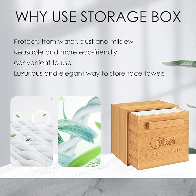 Face Towels, Disposable Face Towel, Storage Box with Drawer, Soft Face Towels XL, Makeup Remover Wet Dry Cloths for All Skin