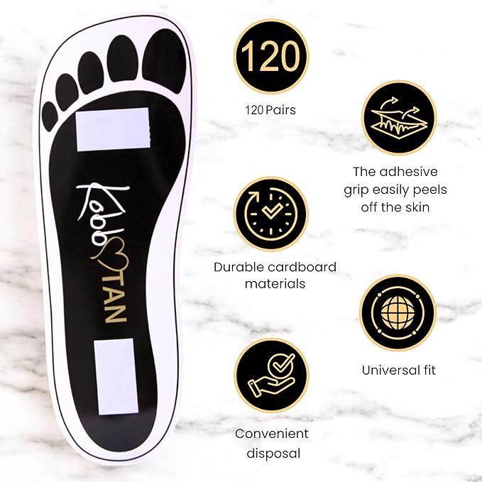 120 Pairs(240feets)Spray Tan Feet Pads Disposable & Economic Black Feet pads for Spray tanning,Use in Tanning booth,Sunless Tanning at Home or Beauty Salon-Non Slip-Comfortable-Hygienic-Ultra Bronzing
