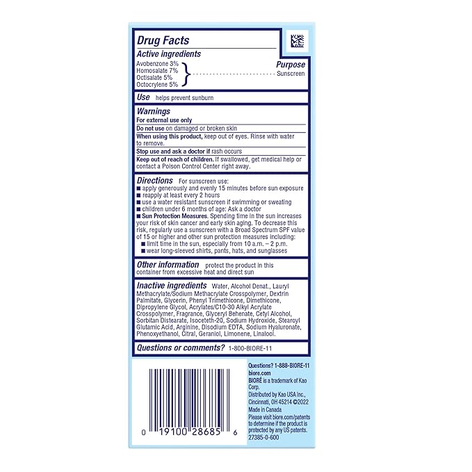 Bioré UV Aqua Rich SPF 30 PA+++ Daily Moisturizer Sunscreen for Face, For Sensitive Skin, Oil Free, Hyaluronic Acid, Vegan, Oxybenzone & Octinoxate Free, Dermatologist Tested, 1.7 Oz/3pk