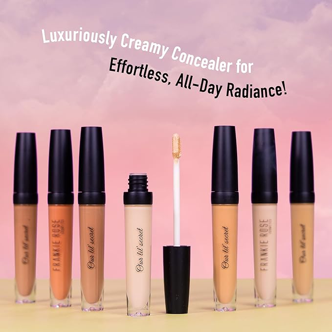 Frankie Rose Cosmetics Our Lil' Secret Concealer Sweat-Proof & Matte Under Eye Concealer, Long Lasting Full Coverage For Fine Lines, Dark Circles & Hide Imperfections - Toffee