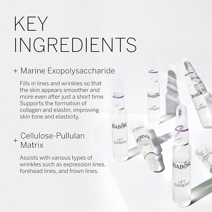 BABOR Lift Express Ampoule Concentrate, Instant Lifting Effect Fills Lines and Wrinkles Up To 6 Hours, Smoothing Skincare Capsule, Anti Aging Serum, Increase Firming & Elasticity, 7 Treatments