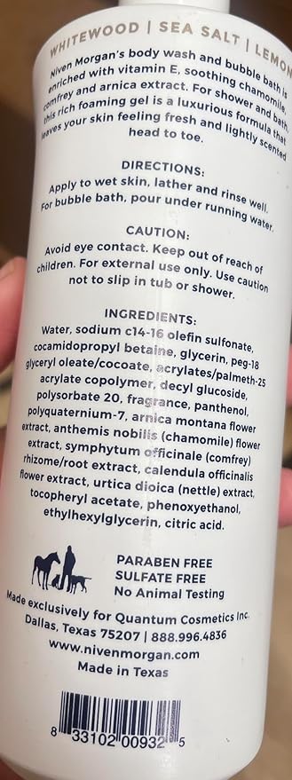 Niven Morgan Whitewood & Sea Salt Body Wash