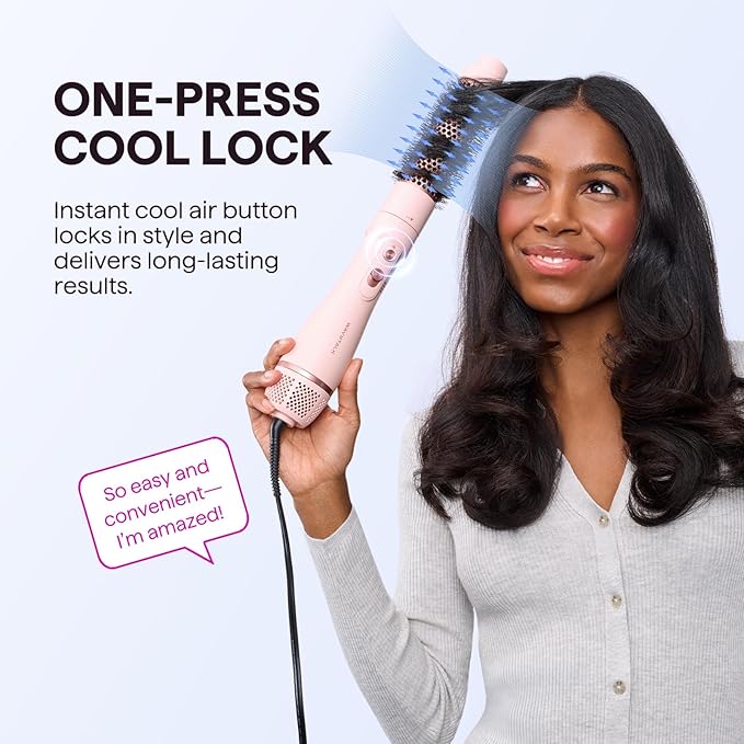 Blow Dryer Brush Set, Wavytalk Air Sculpt 5-in-1 Hot Air Brush Set, Multi Hair Styler for Salon Blowouts, Smooth Curls, Volumizing and Straightening, Sleek and Less Frizz, Pink