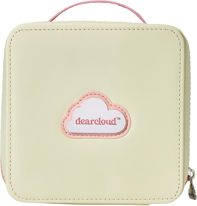 x Moomin Seaside Daisy Cosmetics Bag – Cute Faux Leather Makeup Organizer with Plush Lining, Travel-Ready (Yellow Floral Moomin)