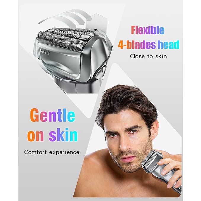 70S Electric Shaver Head Replacement Part Compatible with Braun Series 7 70S Electric Shaver Head Replacement (3 Pack)