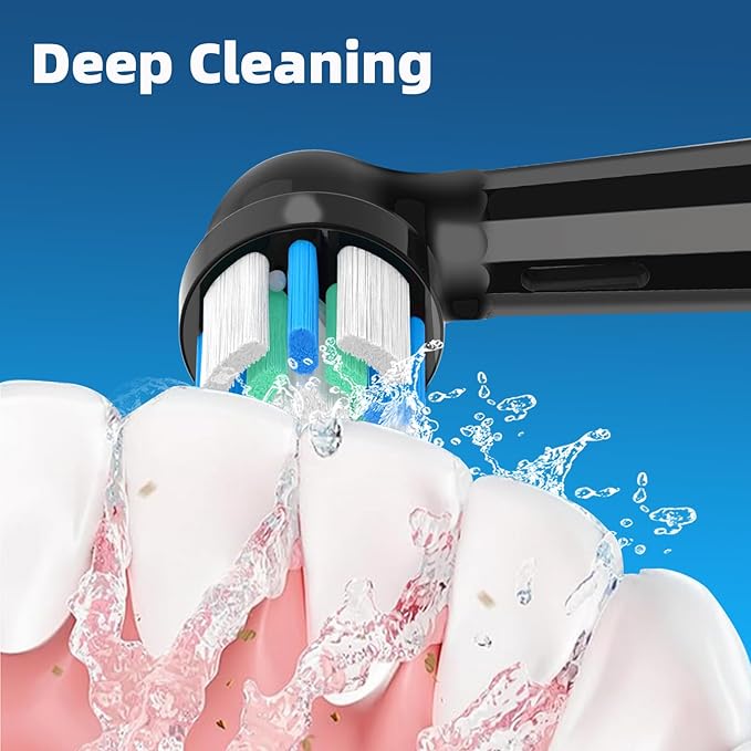 8 Pack IO Replacement Heads Compatible with Oral B IO, for Oral B IO 2/3/4/5/6/7/8/9/10 Series Electric Toothbrushes, Medium Softness for Protect Teeth and Gums, Black/White