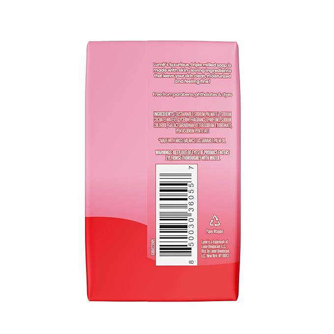Lume Triple Milled Bar Soap - Rich Moisture & Gentle Cleansing - Paraben Free, Phthalate Free, Skin Safe - 5 ounce (Peony Rose)