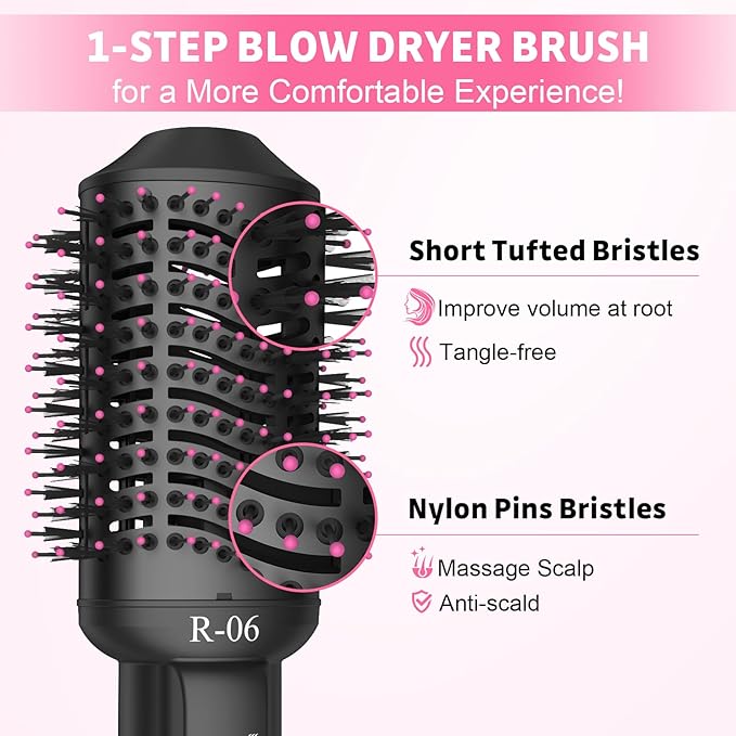 4-in-1 Hair Dryer Brush - Blow Dryer and Styler in One, Hot Air Brush with Oval Barrel for Volumizing, Suitable for All Hair Types, Mother's Day Gifts