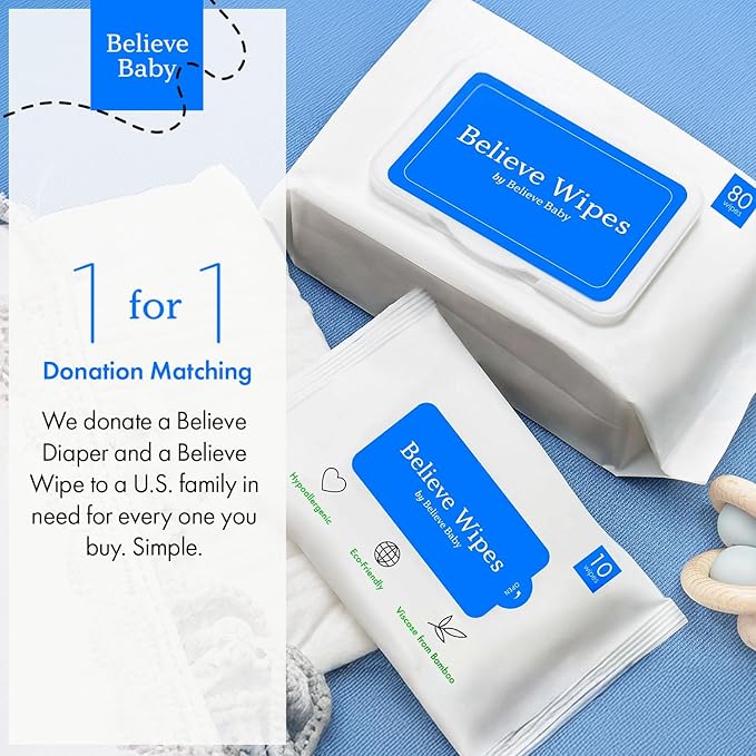 Believe Makeup Remover Wipes Travel-Size 10pc-10 packs - Bamboo Viscose Unscented Wipes for Women Cleansing, Disposable Make Up Wipes Remover, Face Cleansing Wipes, Compostable Makeup Wipes for Women