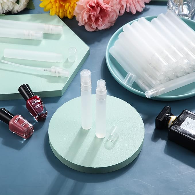 108 Pieces 10 ml Spray Bottles Plastic Perfume Bottles Empty Fine Mist Perfume Bottle for Essential Oils Supplies(Clear)