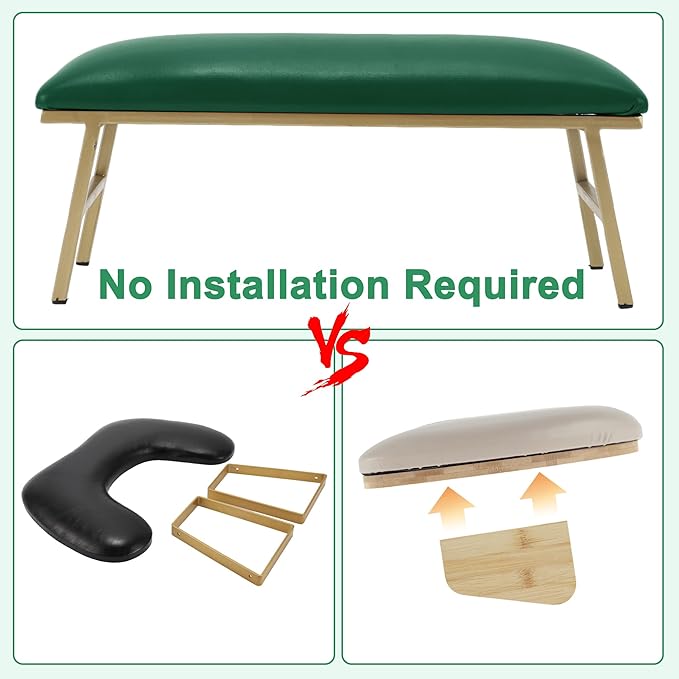 VOCOSTE 1 Set Arm Rest for Nails Tech, Non-Slip Nail Arm Rest, Manicure Hand Rest with Nail Table Mat, Hand Rest for Nails Tech, Nail Hand Rest, Green