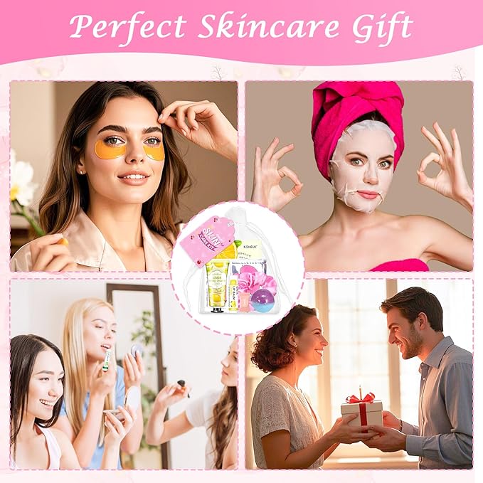 108 PCS Spa Party Supplies for Women, Spa Party Favors Include Face Masks Skincare, Hand Cream, Lip Balm, Under Eye Patches, Lip Mask and Foot Bath Bombs, Spa Birthday Sleepover Party Supplies