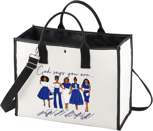 WZMPA Sorority Zeta Cosmetic Makeup Bag Finer Women Gift God Says You Are Sorority Makeup Zipper Pouch Bag Zeta Paraphernalia (God Says Zeta-TB)