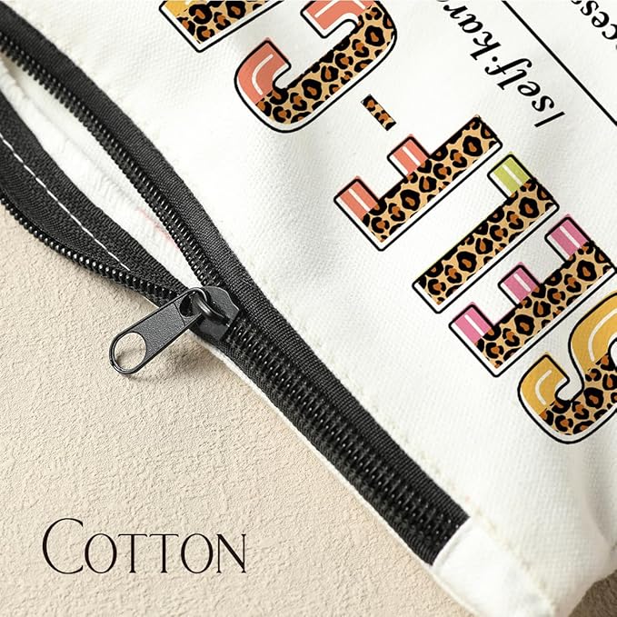 Self Care Makeup Bag - Mental Health & Inspirational Gifts for Women - Birthday Appreciation Thank You Gifts for Female Friend Therapist Mentor Counselor