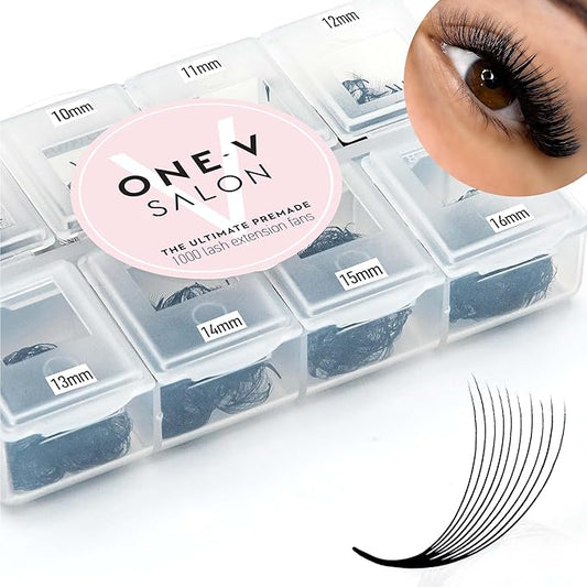 1000 Loose Premade Fans Eyelash Extensions, C Curl Volume Lashes,14D 20D 10D-0.07 Thickness, 9-16mm Fluffy Handmade Fan Mixed Tray