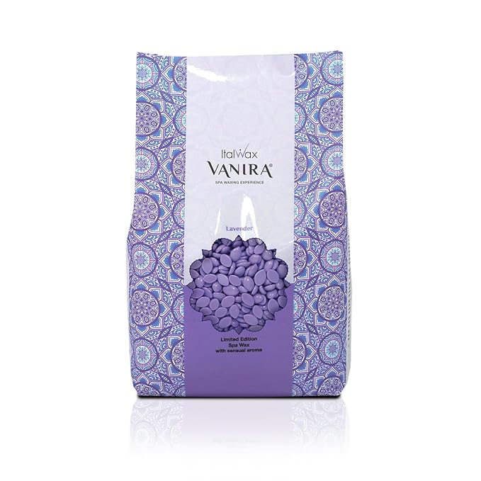 Italwax Vanira - 1kg / 2.2lb - Hard wax beads for hair removal - Special for SPA waxing procedure - Lavender aroma