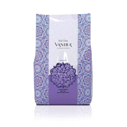 Italwax Vanira - 1kg / 2.2lb - Hard wax beads for hair removal - Special for SPA waxing procedure - Lavender aroma
