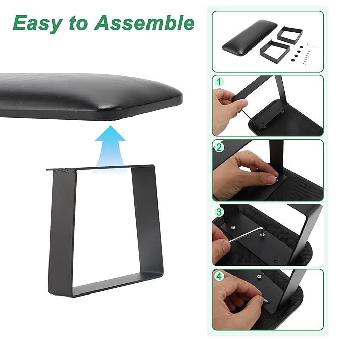 VOCOSTE Arm Rest for Nails Tech, Non-Slip Nail Arm Rest, Manicure Hand Rest with Detachable Brackets, Hand Rest for Nails Tech, Nail Hand Rest, Black