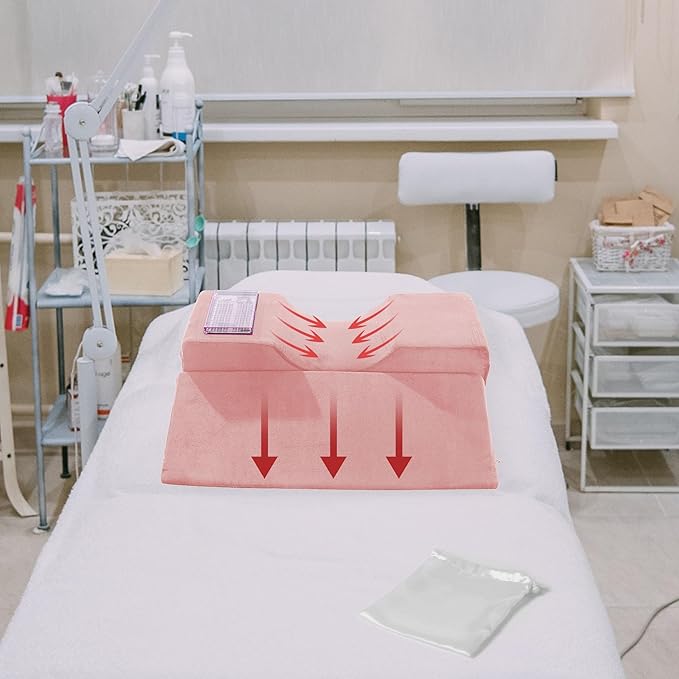 BALAPET Lash Pillows for Eyelash Extensions Ergonomic and Comfortable Velvet Foam Eyelash Pillow for Neck and Back Support Pillow Side Pockets can be Placed Tools,Easy to Graft Eyelashes(Pink)