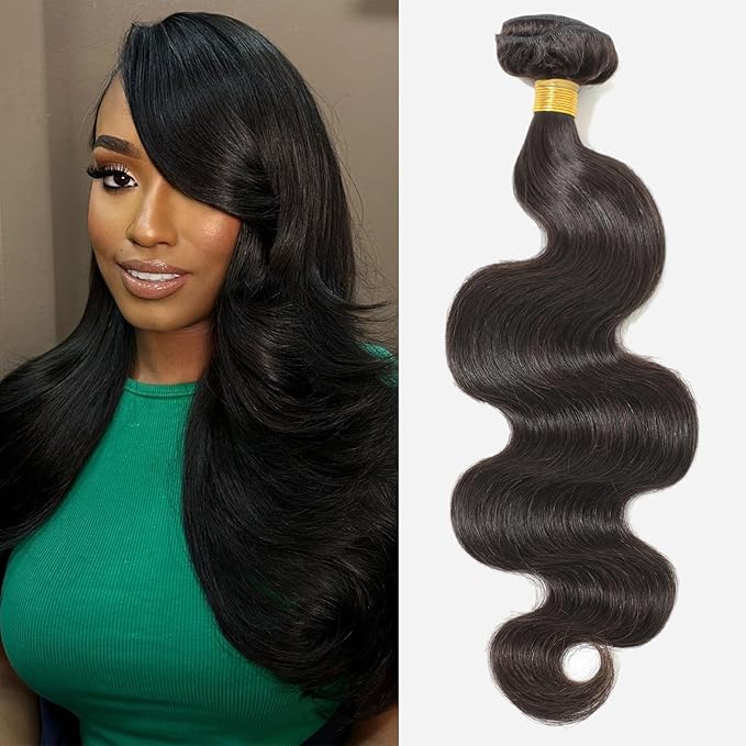 12A Body Wave Bundles Human Hair 20 Inch 1 Bundle Human Hair 100% Unprocessed Brazilian Virgin Hair Extensions Natural Black