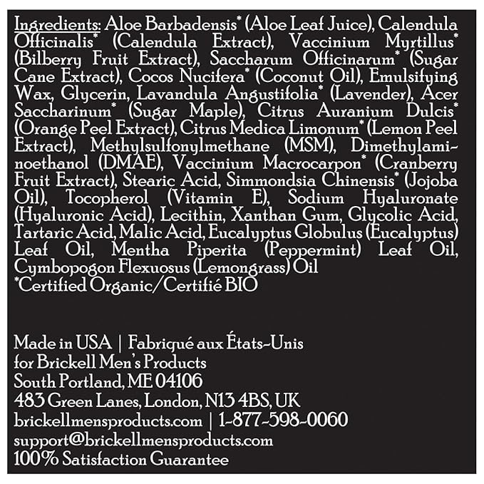 Brickell Men's Instant Relief Aftershave for Men, Natural and Organic Soothing After Shave Balm to Prevent Razor Burn, 2 Ounce, Scented