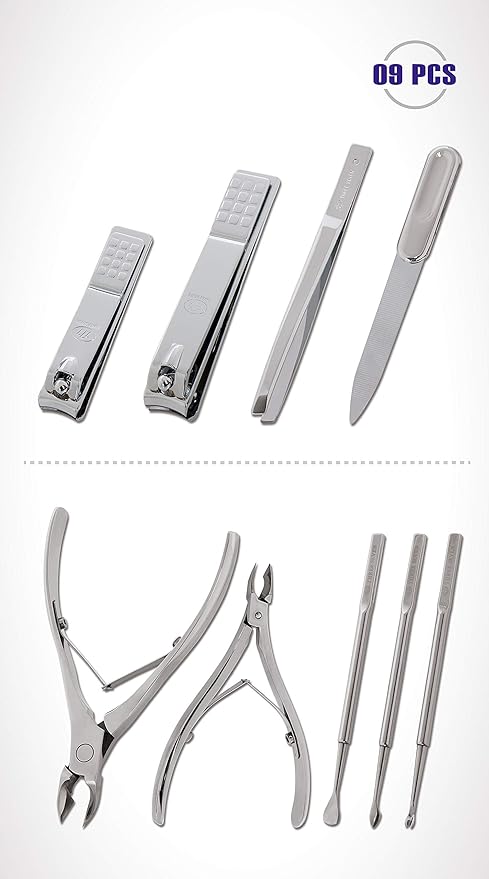 Korean Nail Clipper! World No. 1. Three Seven (777) Travel Manicure Grooming Kit Nail Clipper Set (9 PCs, 274AP), Made in Korea, Since 1975