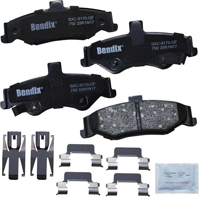 Bendix Priority1 CFC750 Ceramic Rear Brake Pads for Avanti II 2004-2001, Chevrolet Camaro 2002-1998, Pontiac Firebird 2002-1998