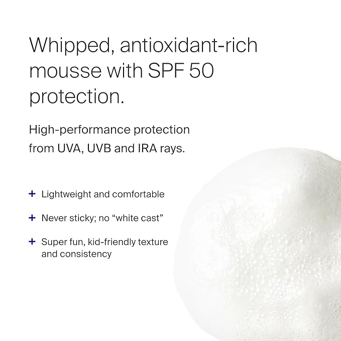Supergoop! PLAY Body Mousse SPF 50 with Blue Sea Kale - 3 oz - Broad Spectrum Whipped Sunscreen for Sensitive Skin - Fun to Apply - Great for Active Days