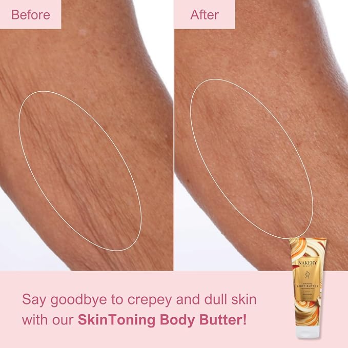 Nakery Skin Toning Body Butter for Women - Firming Body Lotion for Women - Peptide Infused Body Lotion for Crepey & Sagging Skin - Skin Firming Lotion for Neck, Arms & Legs - Dulce Vanilla