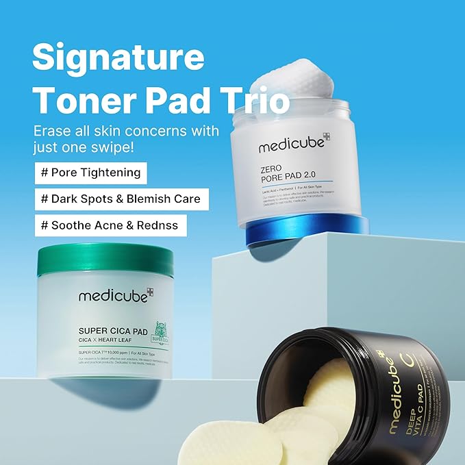 medicube Toner Pads Gift Set | Korean Skincare | Gifts for mom | Mother's Day Gifts | for exfoliating & Hydrating, 210 Counts