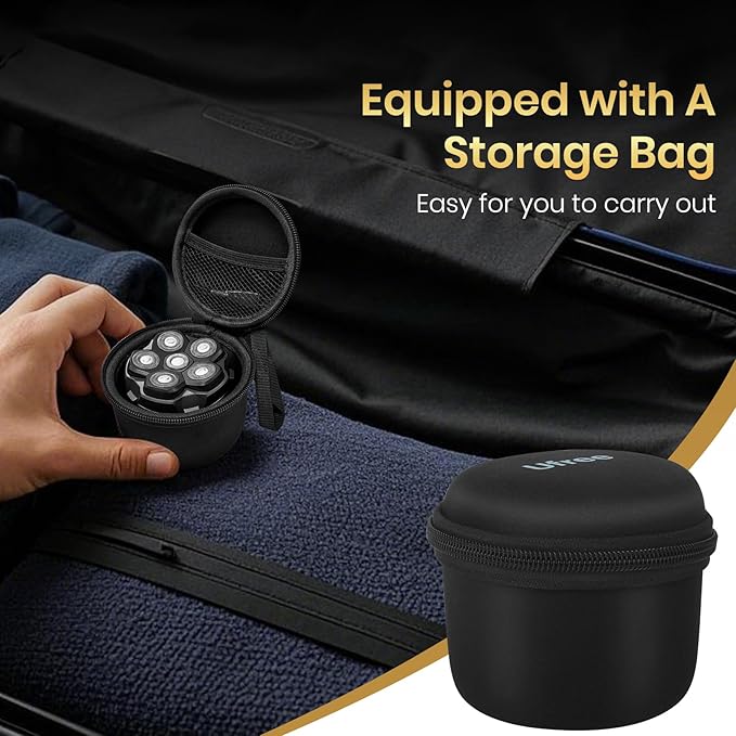 Ufree Head Shavers for Bald Men, Electric Shavers Razor, Rechargeable Bald Head Razor, Magnetic 6D Rotary Shaver, Waterproof Face Beard Trimmer Mens Grooming Kit, Gifts for Men