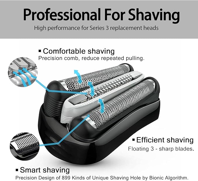 32B S3 Electric Replacement Shaver Head Accessories Compatible with Series 3 Shaving Razor Head, Compatible with S3 3040s 3000s 3050cc 3010s 3070cc 3080s...