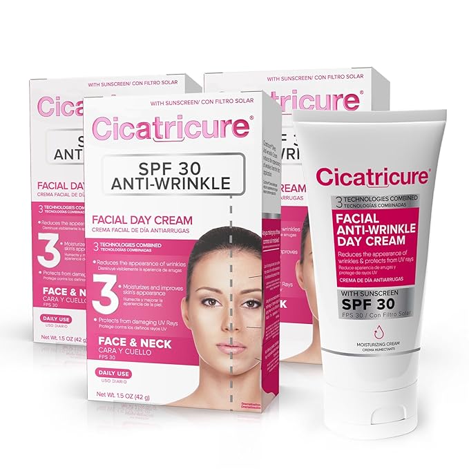 Cicatricure Advanced Face Cream for Fine Lines & Wrinkles, SPF 30, Anti Aging Facial Moisturizer, Daily Skin Care to Enhance Firmness & Elasticity, 1.5 Ounces (Pack of 3)