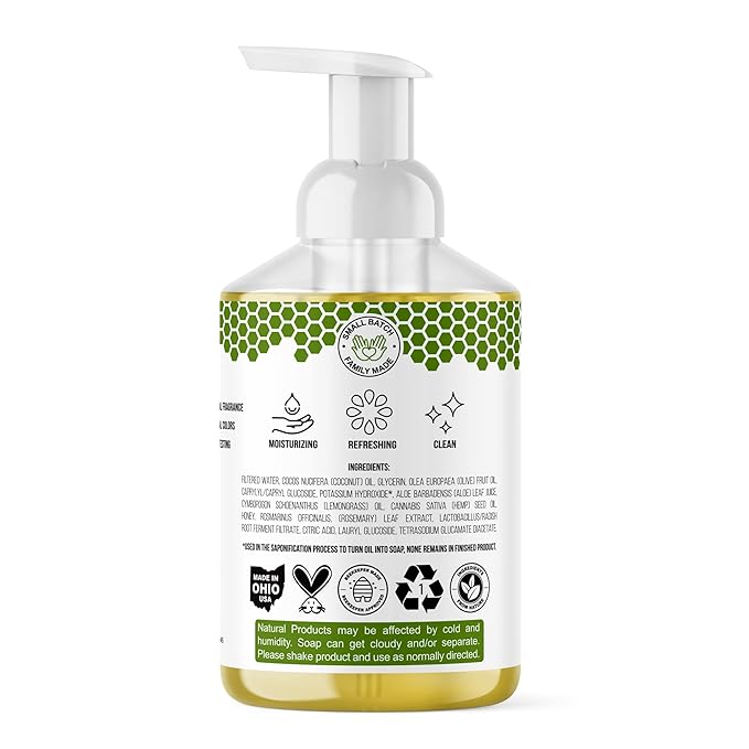 Beessential All Natural Bulk Foaming Hand Soap Refill, 16 oz 2 Pack Lemongrass | Made with Moisturizing Aloe & Honey - Made in the USA